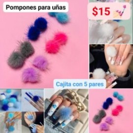 Pompones para uñas