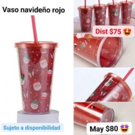 Vaso navideño rojo